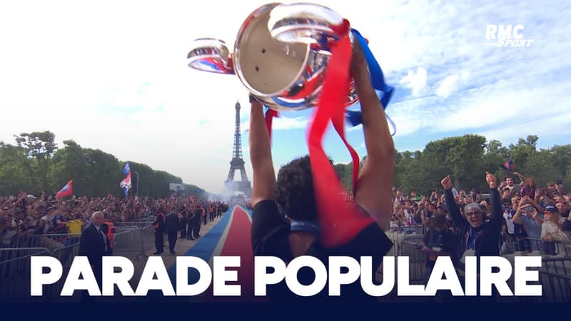 PSG double champion d'Europe : La somptueuse arrivée au pied de la Tour Eiffel