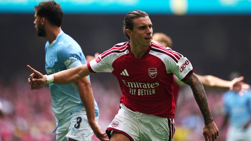 Arsenal-Manchester City: une ouverture du score après 24 secondes... Calafiori lance parfaitement la saison des Gunners