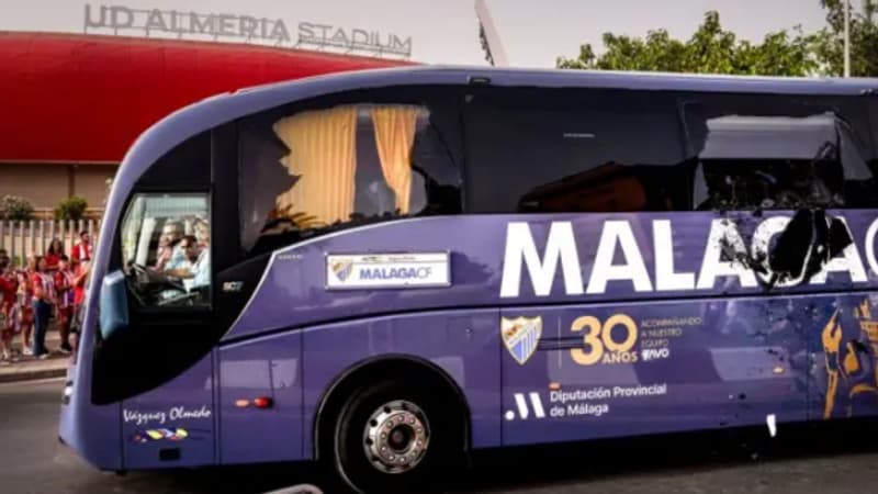 LaLiga: le car de Malaga attaqué par les supporters d'Almeria avant le barrage pour la montée