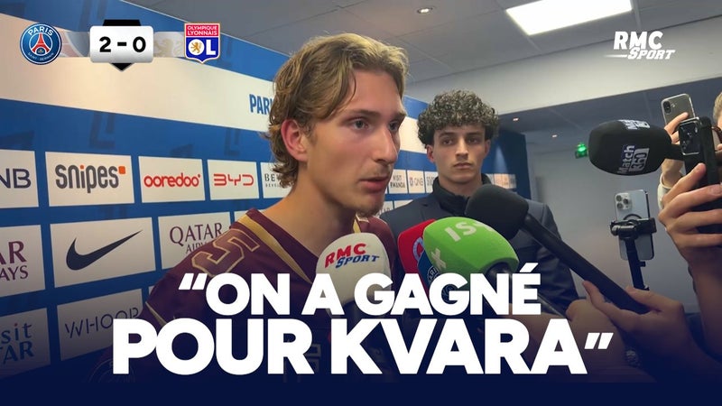 PSG 2-0 OL : "On a gagné pour Kvara", confie Mika Godts, auteur de son premier but avec Paris