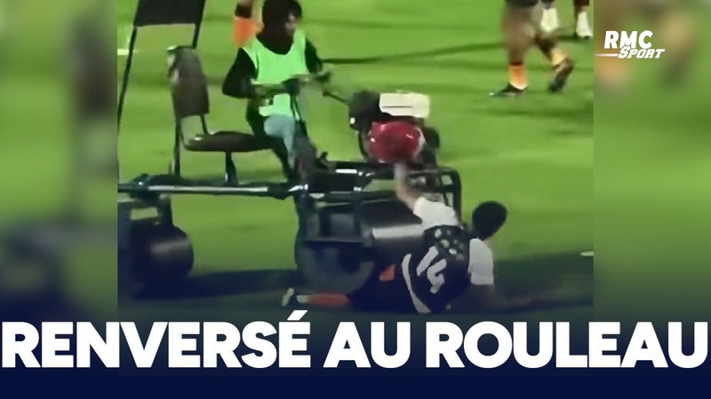 Écrasé par un rouleau à gazon, le footballeur n'est pas blessé