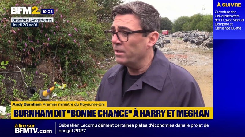 Andy Burnham souhaite "bonne chance" à Harry et Meghan pour leur retour au Royaume-Uni