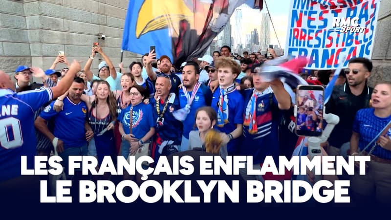 France-Suède : Après Times Square, les Français enflamment le Brooklyn Bridge !