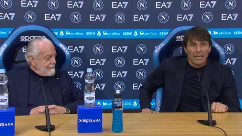"Mais comment ça non? Je te dis que si", l'échange lunaire entre Antonio Conte et le président de Naples en conférence de presse