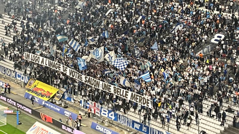 "Un logo à l’image de votre saison, une belle merde": les banderoles cinglantes des supporters de l’OM contre le nouveau blason