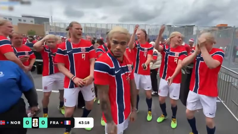 Norvège-France: "Il joue pas?" Le gros seum d'un streameur venu au stade avec 20 sosies d’Haaland
